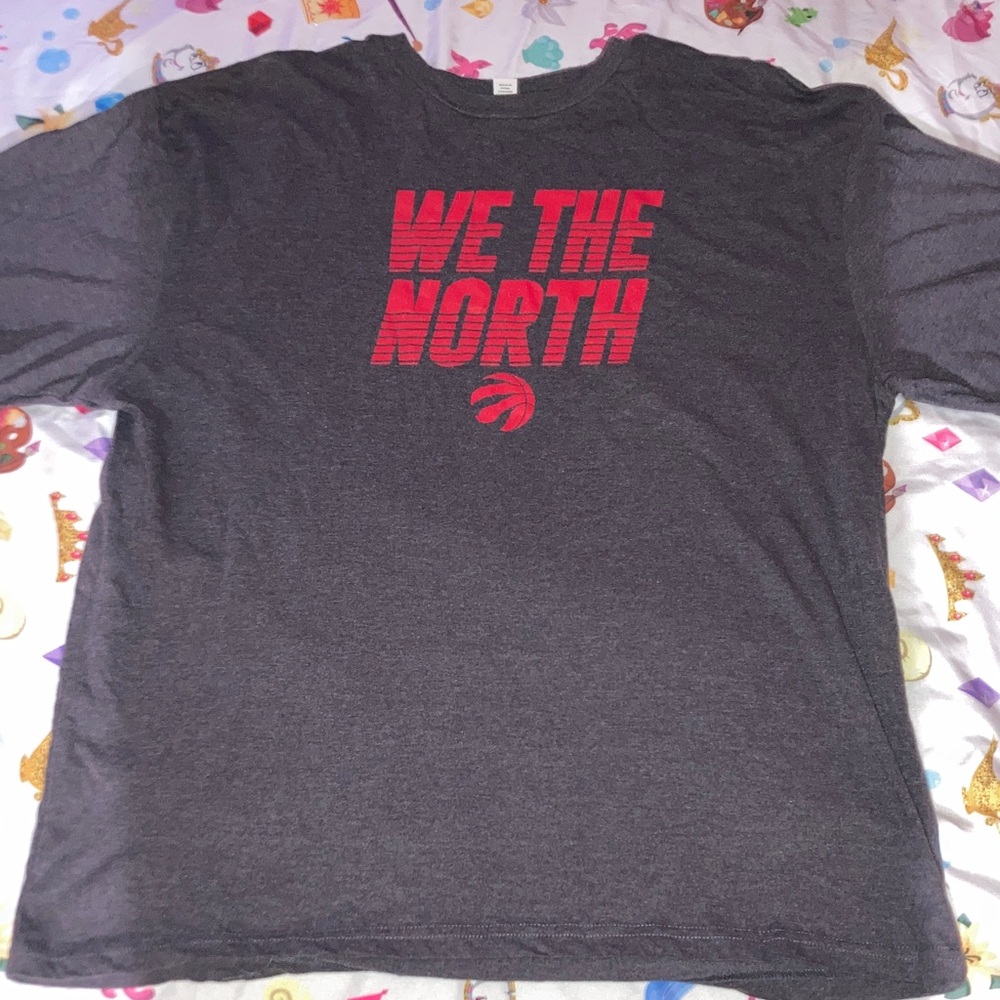 Charcoal Tee with Red Print